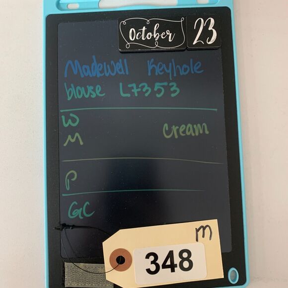 Madewell Textured Thread Top Women M Ivory Tiered Sleeve Keyhole Textured - Picture 11 of 13